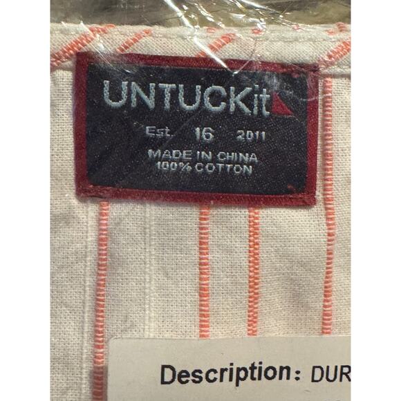 Untuckit New Durfort Cotton Tunic Blouse Top Pink Striped Long Sleeve Size 16 - Picture 6 of 7